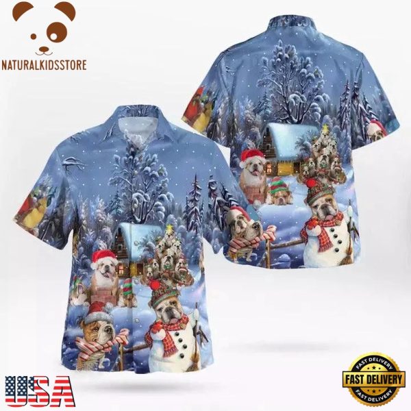 Bulldog Christmas Hawaii Shirt - Dog Hawaii Shirt - Perfect Gift For Dog Lovers, Dog Lovers