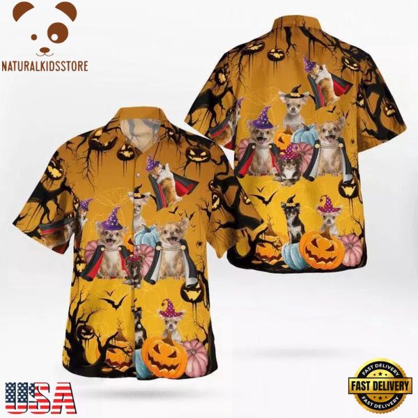 Chihuahua Hawaii Shirt - Halloween Pattern Hawaii Shirt, Dog Lovers