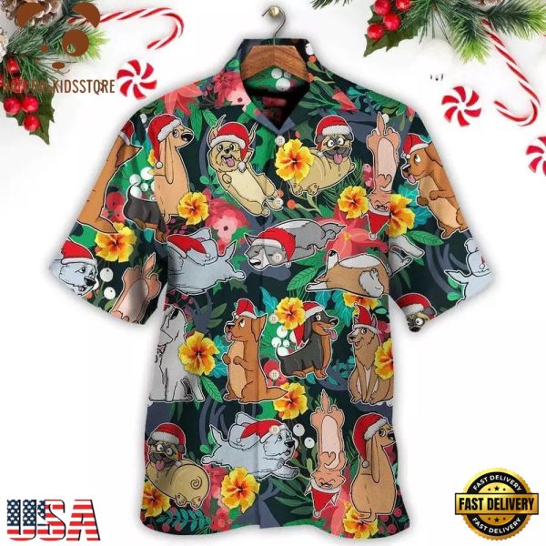 Dog Aloha Hawaii Shirt - Christmas Dog Santa Merry Xmas Hawaiian Shirt For Summe, Dog Lovers