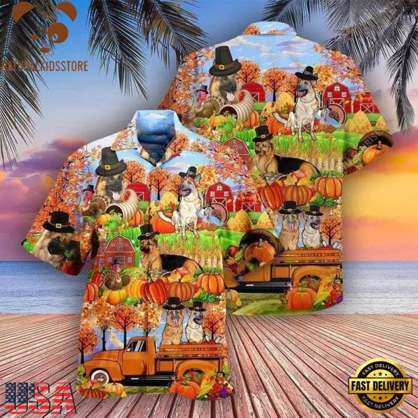 German Shepherd Aloha Hawaii Shirt - German Shepherd Happy Thanksgiving Hawaiian, Dog Lovers