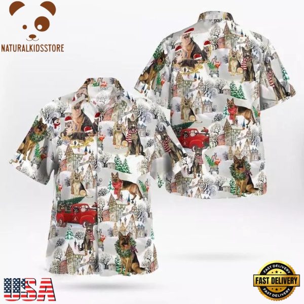 German Shepherd Christmas Hawaii Shirt - Dog Hawaii Shirt, Dog Lovers