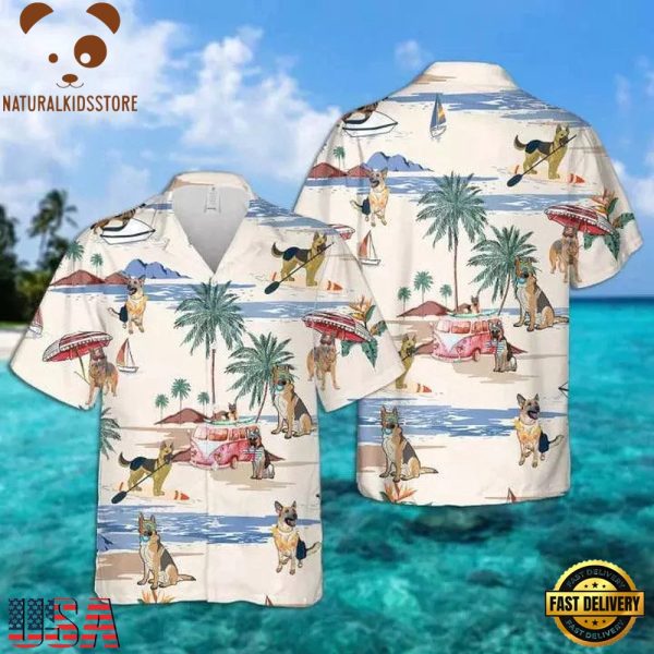 German Shepherd Hawaiian Shirt - Dog Summer Beach Hawaiian Shirt, Dog Lovers