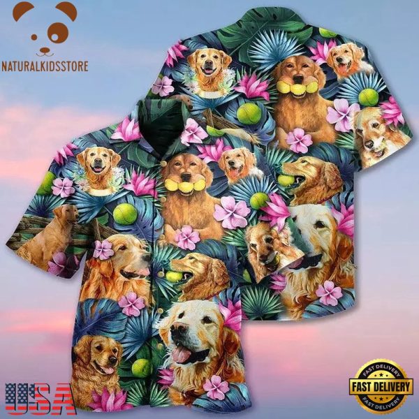 Golden Retriever Aloha Hawaii Shirt - Dog Lovely Hug A Golden Hawaiian Shirt, Dog Lovers