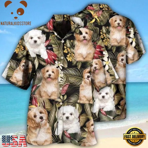 Havanese Aloha Hawaii Shirt - Dog Tropical Leaf Style Hawaiian Shirt For Summer, Dog Lovers