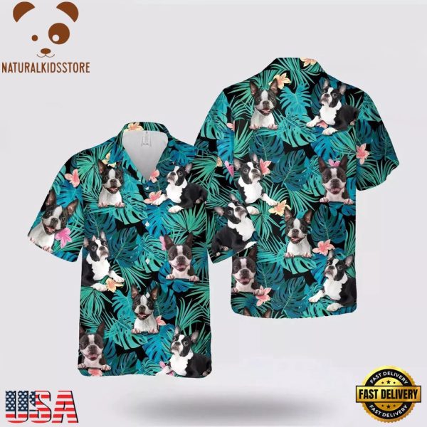 Hawaiian Beach Shirt, Boston Terrier Dog Hawaiian Shirt, Dog Hawaii Shirt, Dog Lovers