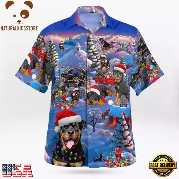 Hawaiian Beach Shirt, Rottweiler Christmas Hawaii Shirt - Dog Hawaii Shirt 3D, Dog Lovers