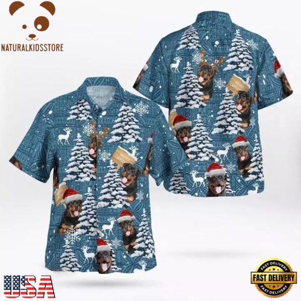 Hawaiian Beach Shirt, Rottweiler Christmas Hawaii Shirt - Dog Hawaii Shirt, Dog Lovers
