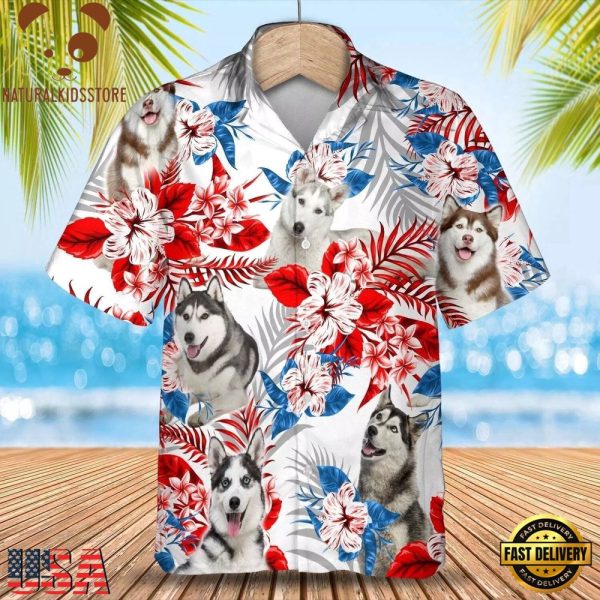 Husky Hawaiian Shirt, Aloha Beach Shirt For Dog Lover, Summer Cool Hawaii Shirts, Dog Lovers