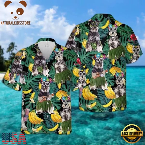 Miniature Schnauzer Hawaiian Shirt, Tropical Summer Leaves Hawaiian Shirt For Me, Dog Lovers